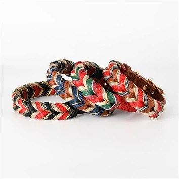 Collares para perros de cuero trenzado